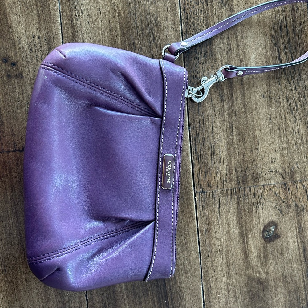 Coach Violet Leather Wristlet
